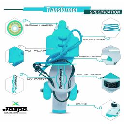 Jaspo Transformer Skating Combo kit with Protective Gear Set, Quad and Inline Roller Skates for Kids (Age Up to 7 Yrs)-Includes Safety Gear (Helmet,Knee,Elbow,and Wrist Guards)-Size UK 11-13 (Juniors) image 2