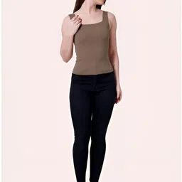 Kilvis Brown Nylon Lightly Padded Camisoles-picture-36