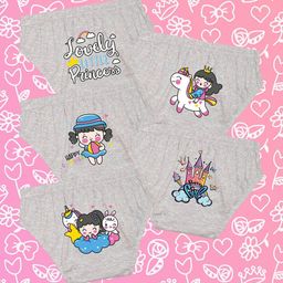NUSYL Girls Pack of 5 Printed Pure Cotton Basic BriefsNUGCBRFPO5.0024-image-47