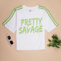 V-Mart Girls Typography Printed Round Neck Cotton T-shirt-picture-43