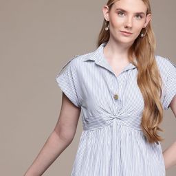 French Connection Striped A-Line Dress-image-80