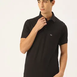 FIFTY TWO Geometric Self Designed Polo Collar Dri-Fit T-shirt-image-10