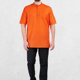 SHIWAM ETHNIX Men Cotton Orange Kurta-picture-36