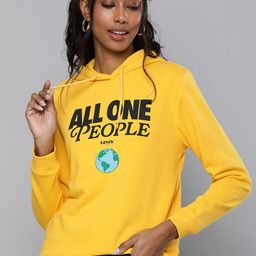 Levis Women Yellow Printed Hooded Sweatshirt-image-24