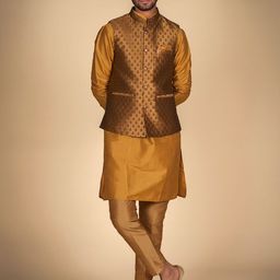 Dulha Ghar Men Regular Pure Silk Kurta with Pyjamas-picture-23