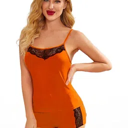 samvar Women Blue,Pink,Orange Net Lace Baby Doll Hot Nighties Honeymoon Dress Newly Married Couples-picture-13