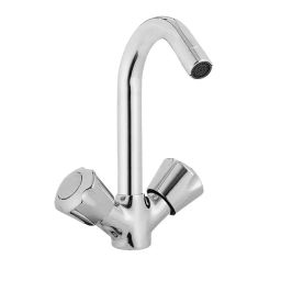 Jabra Center Hole Basin Mixer (M) Sleek Series Brass Chrome Finish Deck Mount Silver-image-95