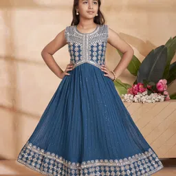 BAESD Ethnic Motifs Print Georgette Maxi Dress-picture-14