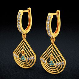 Joyalukkas Shimmering Dewdrop Gold Hoop Earrings-picture-15