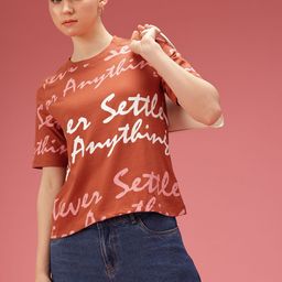 DressBerry Typography Printed Pure Cotton T-shirt-image-89