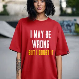Bewakoof Women Typography Printed Round Neck Cotton Oversized T-shirt-picture-18