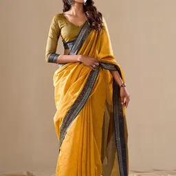 KALINI Mustard Pure Cotton Sarees-image-27