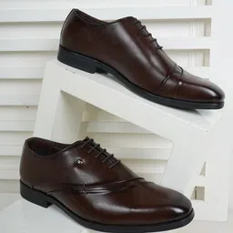pelle albero Men Leather Lace-Ups Oxfords Formal Shoes-image-17