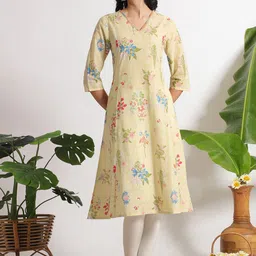 W Women Floral Printed Regular Pure Cotton Kurta-24