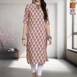 HERE&NOW Women Ethnic Motifs Printed Crepe Kurta Pack of-3-image-9