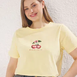 Trendyol Women Cotton Graphic Printed T-shirt-picture-14
