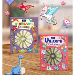 Dinosaur And Unicorn Coloring Book for kids (Set Of 2)-19