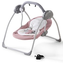 Baby Swing with 3-Point Safety Harness & Remote Control - Pink-24