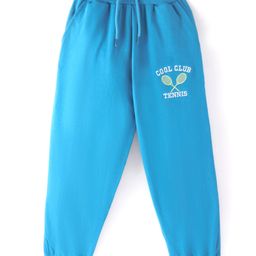 Taeko Looper Knit Full Length Lounge Pants With Tennis Club Embroidery - Light Blue-image-43