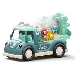 Negocio Creative Children Electric Universal Transparent Gear Engineering Truck Vehicle Electric Toy Car with Light Music - Pack of 1 - Color May Vary-23