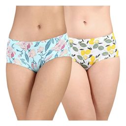 &Circus Modal Pack Of 2 Lemon & Lemon Printed Seamless Bare Hipsters - Multi Colour-image-23