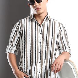 THE BEETEL HOUSE Striped Spread Collar Casual Shirt-picture-20