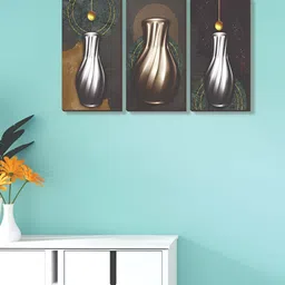 CVANU 3Pcs Brown & White Printed Wooden Wall Hangings-picture-25