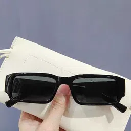 LEGEND EYEWEAR Unisex Black Lens & Black Square Sunglasses SGLH8XXEFKUVCSAD-14