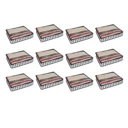 prettykrafts Black & White 12 Pieces Striped Drawer Organiser-14