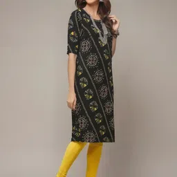 Anouk Rustic Selection Of 4 Ethnic Motifs Printed Round Neck Straight Kurtas image 3