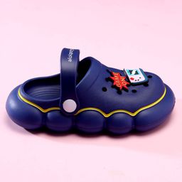 Babyoye Clogs with Backstrap Closure & Game Theme Applique - Royal Blue image 4