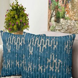 Blue Grass Blue & Grey 2 Pieces Abstract Printed Velvet Cushion Covers-image-95