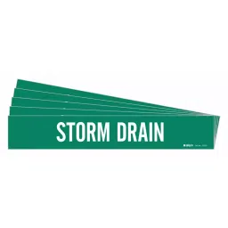 BRADY Vinyl Pipe Marker Storm Drain Green and White 2-1/4 x 14 x 0.004 inch, 782FC6 (Pack of 5)-image-41