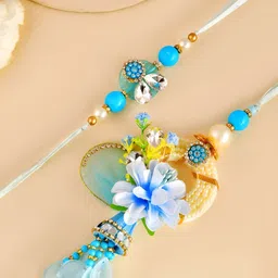 Myntra Elegant Homes Set Of 2 Rakhis With Greeting Card & Roli Chawal-image-5