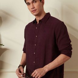 WROGN Men Comfort Spread Collar Solid Relaxed Fit Casual Shirt-image-81