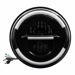 Oswin Gold OG-4-1 75 W 17.78 cm (7 Inch) Round White LED Headlight with Hi/Low Beam for Bullet, Harley Davidson & Jeep Wrangler-image-2