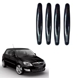 SPREADX Plastic Car Compact Black Colour Elegant Door Guard Protection Universal Type Suitable for Skoda Fabia (Set of 4 Pcs)-23