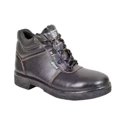 Zain Safety HRO Steel Toe Safety Shoes NBR High Ankle Black Buff Barton Genuine Leather Size UK12, HEAT BLACK-image-62