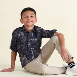 U.S. Polo Assn. Kids Boys Pure Cotton Floral Printed Casual Shirt-image-34