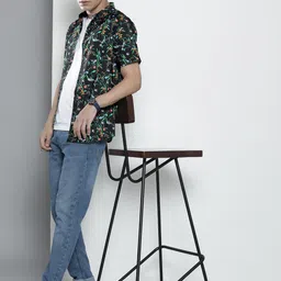 The Indian Garage Co Men Black Floral Printed Casual Shirt-image-37