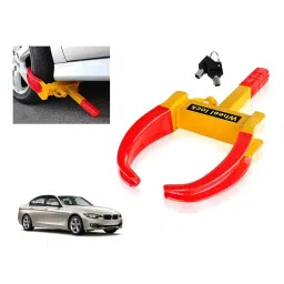 Auto Pearl Security Adjustable Anti Theft Yellow, Red Wheel Clamp Lock Compatible with BMW 520D-image-74