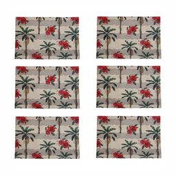 PENTADECO Set Of 6 Beige & Red Printed Table Placemats image 5