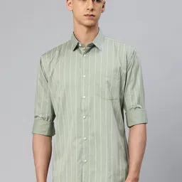 Majestic Man Pure Cotton Smart Slim Fit Striped Casual Shirt-image-90