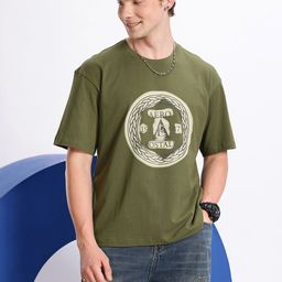 Aeropostale Pure Cotton Brand Logo Printed Drop-Shoulder Sleeves Relaxed Fit T-shirt-picture-0