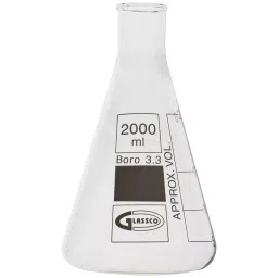 Glassco GC-231.202.07 Conical Erlenmeyer Flask with Pouring Spout 2000 ml (Pack of 6 Pcs)-image-0