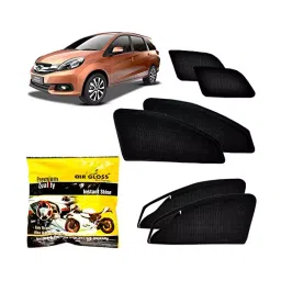 Auto Pearl Car Magnetic Sun Shades (Set of 6 Pcs) with Free Car and Bike Instant Shinner for Mobilio-28