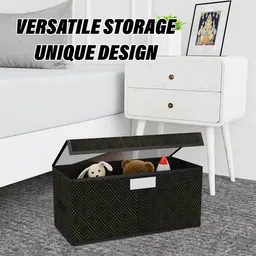 Kuber Industries Black & Beige Printed Drawer Organisers With Transparent Lid image 2