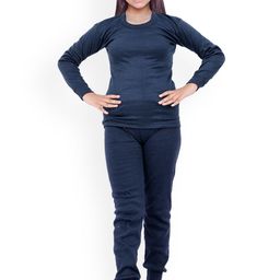 BAESD Kids Woolen Long Sleeves Top With Bottom Thermal Set-99