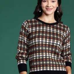 DressBerry Checked Acrylic Pullover-picture-6