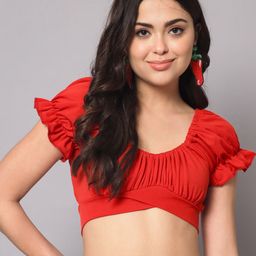 AAHWAN Scoop Neck Fitted Crop Top-image-90